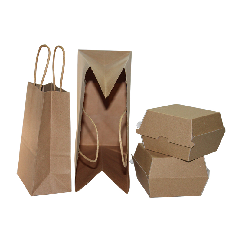 Paper Bag, hamburger box